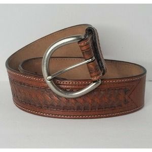 Olga Santini Brown Leather Belt Ken-228 Size M